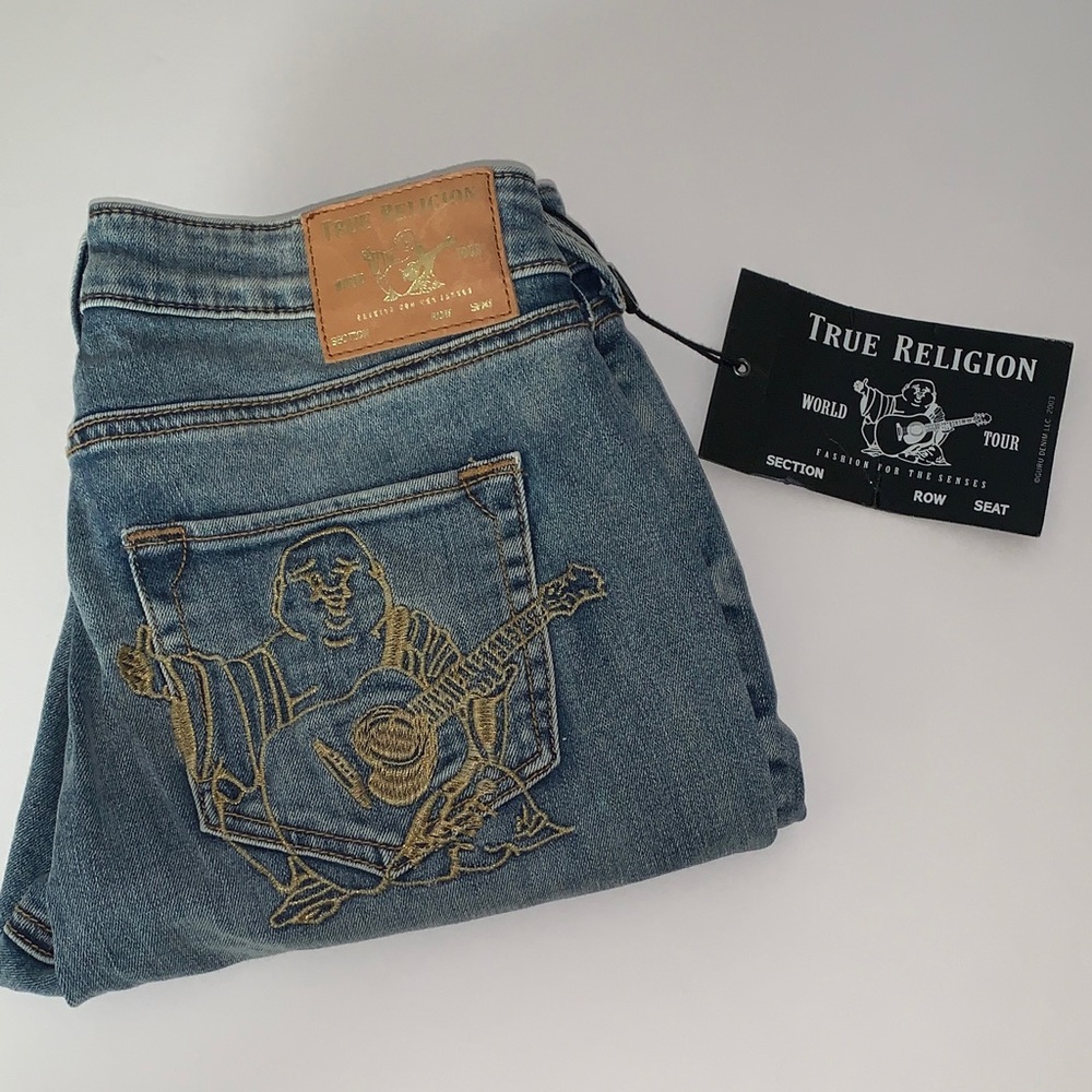 True Religion Jennie Light Wash Curvy Skinny Jeans In Whisky Creek Size 29